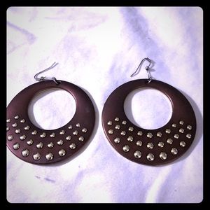Brown and gold earrings